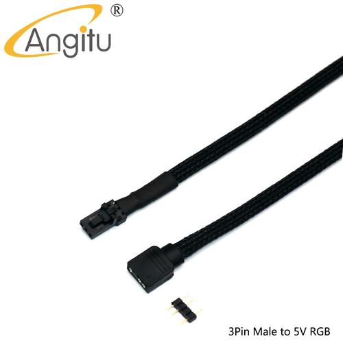 Couleur 3p M À Rvb Angitu ? Ventilateur Corsair/Hub/N¿Ud D'éclairage/Commander Rvb, Adaptateur À Manches De Câble 3pin/4pin, Ventilateur À 5v 3pin Rgb Led Cable-50cm