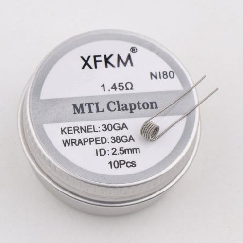 Couleur Mtl-Clapton-Ni80 Bobines Préfabriquées Mtl Clapton, 10 Pièces/Boîte, Fil Chauffant, Ni80/A1/Ss316l, Pour Mod Mtl Rda Rta Rba