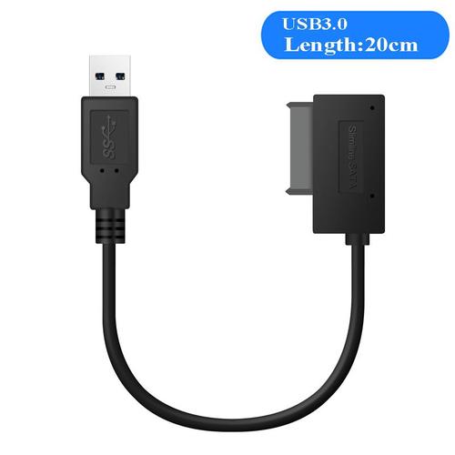 Couleur Usb3.0 20cm Câble Usb 3.0 Vers Mini Sata Ii Pour Ordinateur Portable, Avec 7, 6 Et 13 Broches, Adaptateur Convertisseur Fin Pour Lecteur Cd/Dvd, Rom