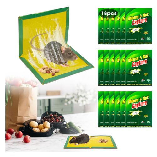 Piege a Souris 18 Pièces Piege a Rat Colle Souris Piege Attrape Souris Anti Souris Efficace Piège à Souris Anti Rongeur Plaque Collante Souris Produit Anti Rat Efficace
