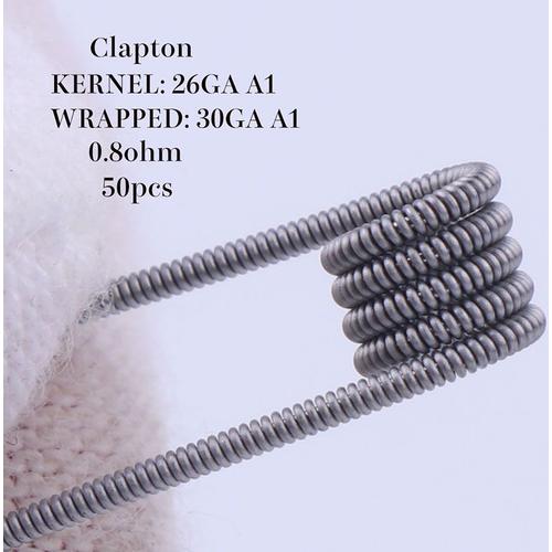 Couleur Clapton-0.8-A1-50 Bobine De Clapton De Ruche Fondue Torsadée, Bobine Alien Mix Pre-Made, Résistance Au Chauffage, Rda