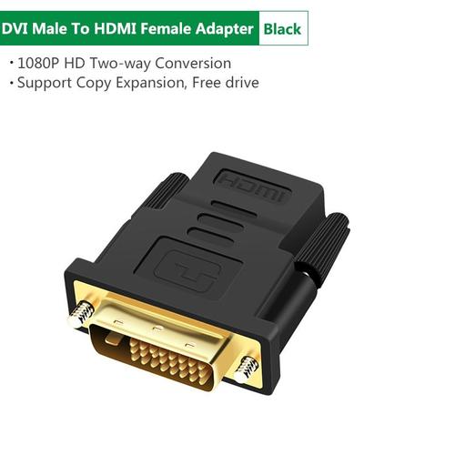 couleur DVI vers HDMI Câble DVI VERS HDMI Adaptateur bidirectionnel HD 1080P DVI D 24 + 1 Mâle à Connecteur Femelle HDMI Convertisseur Pour Projecteur Portable Boîte de TÉLÉVISION