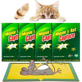 Piege a Souris | 4 Pcs Piege a Rat | Colle Souris Piege | Attrape Souris | Piège à Souris | Anti Souris Efficace | Glue Souris | Anti Rongeur | Plaque Collante Souris