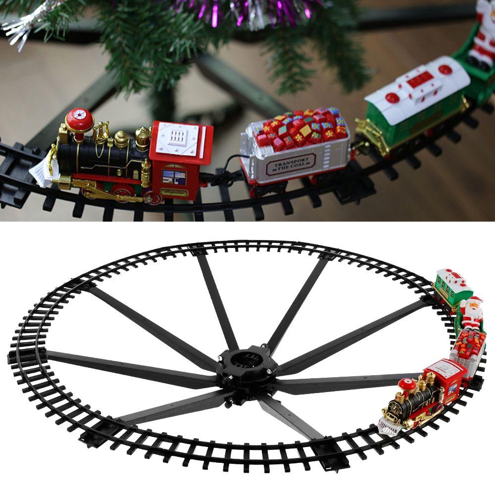 la couleur noire Train de Train électrique pour enfants, jouet de noël,  ensemble de Train de chemin de fer pour enfants, blocs de construction de  transport d'assemblage de course, cadeau de noël