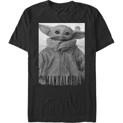 Star Wars The Mandalorian The Child Black And White Portrait T-Shirt