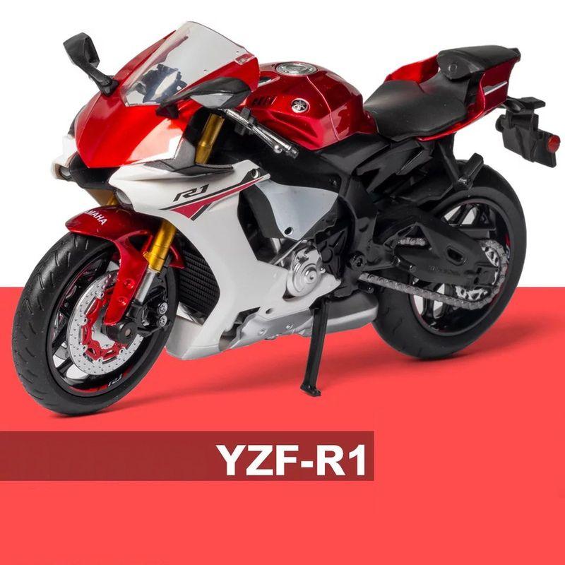 1:18 Yamaha YZF-R1 Moto En Alliage Moulé sous Pression Modèle Jouet Bleu R1  Moto Collection