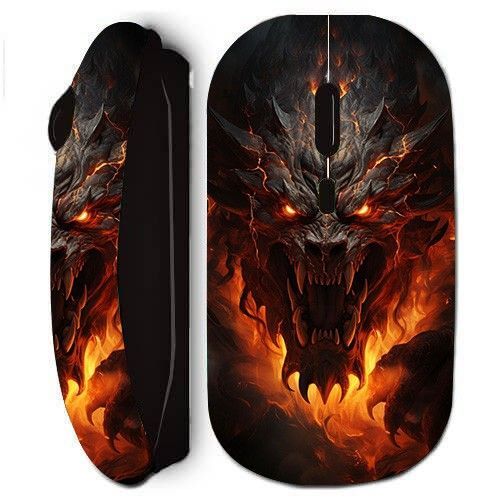 Souris noir Sans Fil Dragon Noir Du Feu