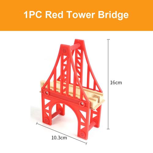 Couleur 1pc Pont Rouge Accessoires De Chemin De Fer En Bois, Jouet Éducatif Pour Enfant, En Hêtre, Pont Et Tunnel, Pièces Ferroviaires, Compatible Avec Le Train Brio, Bonne Idée Cadeau,