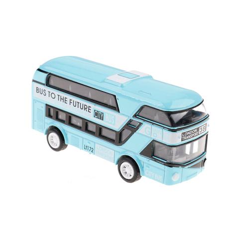 Couleur Bleue Voiture En Métal Moulé Sous Pression Pour Enfant, Jouet De 4 Couleurs, 1 Pièce, 1:43, Double Pont, Bus De Londres, Meilleur Cadeau D'anniversaire