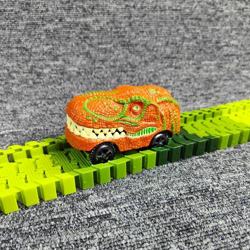 voiture de dinosaure de couleur Jouet de piste de course pour enfants,  voiture de dinosaure, ensemble de jouets de course, Flexible, courbe,  Flash, lumière, jouets éducatifs pour enfants