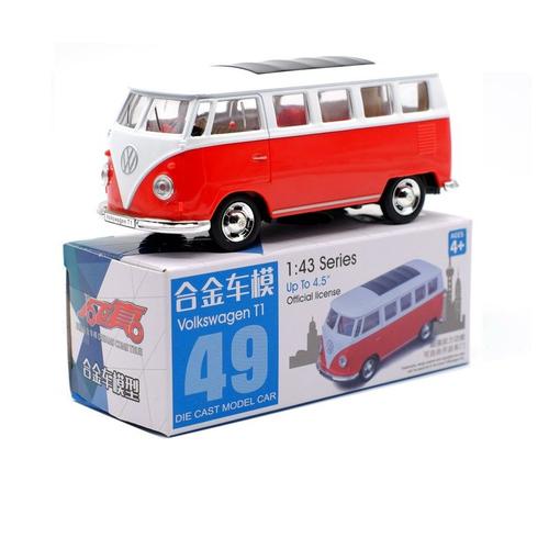 Couleur Vw T1 Bus-Rouge Jouet 1:43 Nissan Bally Jeep Audi Honda Suv, Voiture De Sport, Porte Arrière, Boîte Cadeau, Collection Ouverte