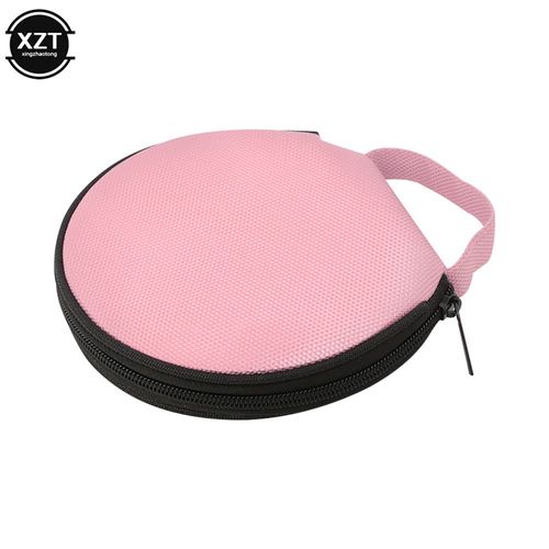 Étui portable pour CD et DVD,sac de rangement pour gril Oxford,support rond avec fermeture éclair pour la maison et la voiture,boîte à CD,capacité de 20 - Type Rose