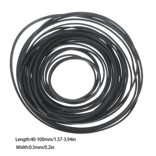 Courroie plate universelle en caoutchouc,45-60/100mm,pour enregistreur,baladeur DVD,50/130 pièces - Type 60Pcs 0.5mm