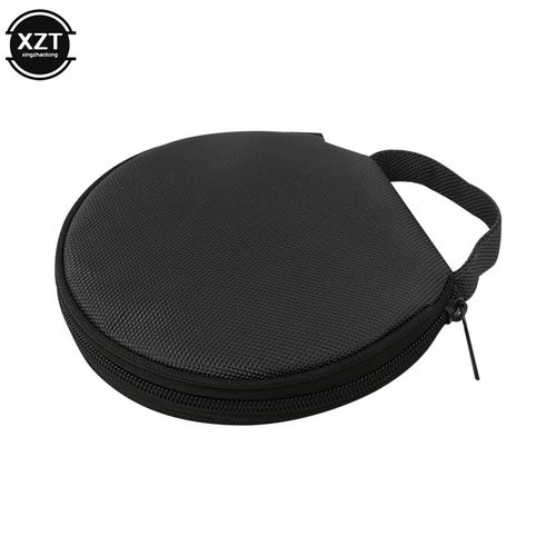Étui portable pour CD et DVD,sac de rangement pour gril Oxford,support rond avec fermeture éclair pour la maison et la voiture,boîte à CD,capacité de 20 - Type Black