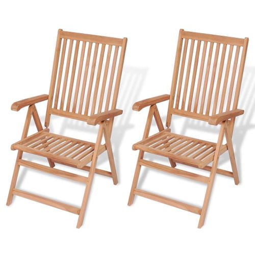 Prolenta Premium - Chaises Inclinables De Jardin 2 Pcs Bois De Teck Solide