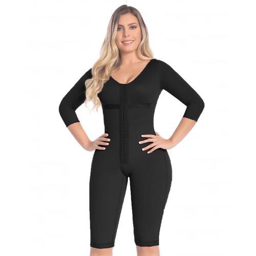 Noir Taille Xxl Vêtements De Mise En Forme Pour Femmes, Avec Manches Et Soutien-Gorge, Façonnant Le Ventre, Contrôle De La Taille, Fessiers, Push-Up, Complet