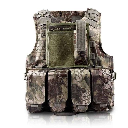 Dulglamilitary Airsoft Assault Molle Glaequipment,Outdoor Hunting Camsolomon Glakip Waistcoat,Clothing - Type Green Python-Taille Unique