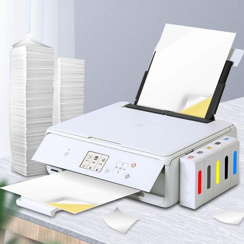 Papier autocollant en vinyle A4 pour imprimante laser, autocollant blanc,  étiquette autocollante, feuille de papier décalcomanie étanche, 256, 50  feuilles - AliExpress