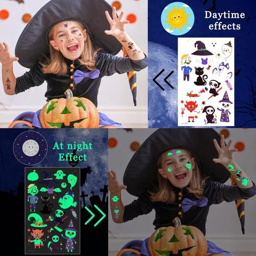 Tatouage Enfant 20 Feuilles Tatouage Halloween Maquillage