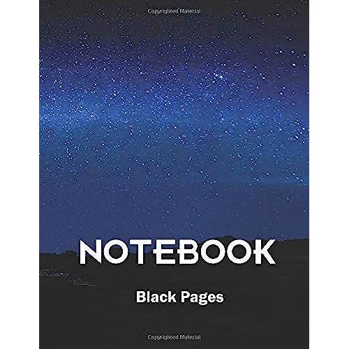 Black Pages Notebook Nature And Stars: Lined Notebook / Journal Gift, 100 Pages, 8x5, White Ink And Gel Pens Journaling At School And Home