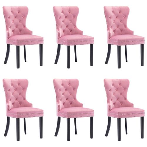 Lot De 6 Chaises De Salle À Manger Cuisine Design Classique Velours Rose Cds022788