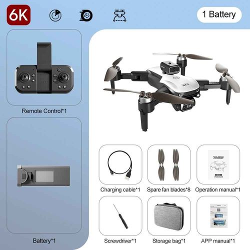 Drone Professionnel Avec Moteur Sans Balais,Hélicoptère D'évitement D'obstacles,Quadrirotor Pliable,Photographie Aérienne Hd,Caméra Pour Touristes,S2s,8k - Type Dual 6k Camera1b-Generique
