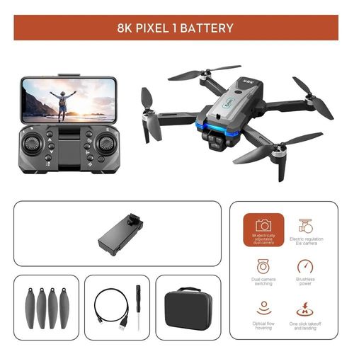Drone Rc S8s Avec Photographie Aérienne Professionnelle 8k,Trois Caméras,Flux Optique,Évitement D'obstacles À 360 °,Jouet Quadrirotor Pliable - Type Black-Generique