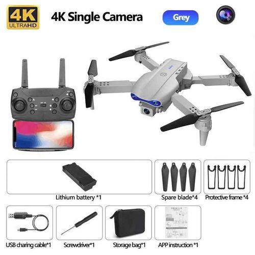 Drone Rc Pliable Avec Caméra Hd Grand Angle Pour Touristes,Hélicoptère Professionnel,E99pro,4k,Wifi 5g,Fpv,Tablier De Maintien Recommandé,Vente De Cadeaux Jouets - Type Gray-Single-Generique