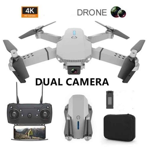 E88 Pro-Drone Professionnel Hd 4k,Caméra De Touriste,Tête Grand Angle,Quadrirotor À Distance,Jouet,Hélicoptère - Type White-Dual-4k-Bag 1b-Generique