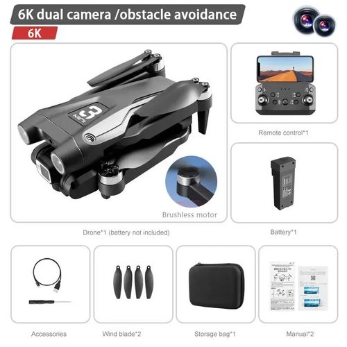 Xiaomi Mijia-Drone Z908pro Max,Moteur Brushless Pour Touristes,8k,Gps Professionnel,Wifi,Fpv,Évitement D'obstacles,Quadricoptère Pliant,Rc,9000m - Type Black Dual-6k-1b-Generique
