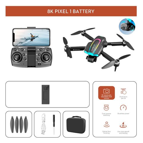 Mini Importateur Pliable Avec Caméra Pour Touristes,Moteur Sans Balais,Quadrirotor Professionnel,Jouets Hélicoptère,Gps,Wifi,Fpv,Hd 8k,Count105 - Type 8k Dual 1b #B-Generique