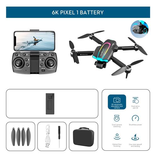 Mini Importateur Pliable Avec Caméra Pour Touristes,Moteur Sans Balais,Quadrirotor Professionnel,Jouets Hélicoptère,Gps,Wifi,Fpv,Hd 8k,Count105 - Type 6k Dual 1b #B-Generique