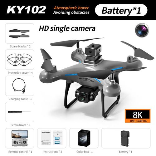 Lenovo-Drone Ky102 8k Professionnel Avec Photographie Aérienne,Évitement D'obstacles,Flux Optique,Quatre Axes,Caméra Touriste,360,Rc10000m - Type 8k One Camera-Generique