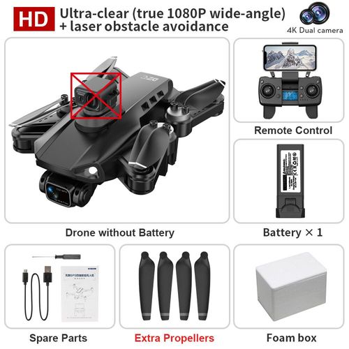 Drone Quadricoptère Rc Avec Moteur Sans Balais,L900 Pro Se Max,Caméra Hd 4k Pour Touristes Professionnels,5g,Gps,Wifi,Fpv,Évitement D'obstacles À 360 ° - Type Black-Generique