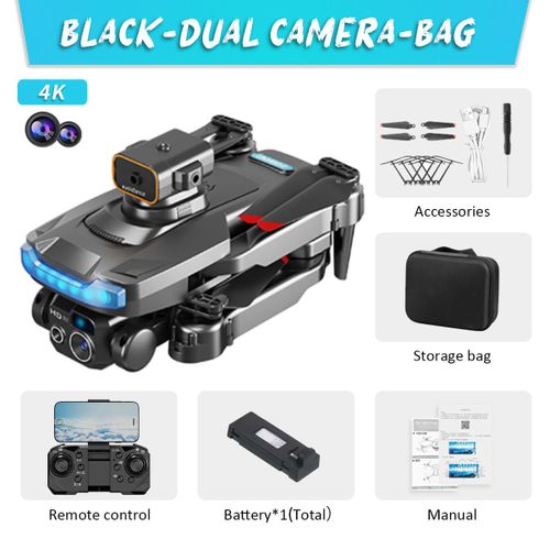 Drone Professionnel P15 8k Gps Pour Touristes,Caméra 5g,Évitement D'obstacles,Flux Optique,Positionnement,Sans Balais,Rc Amélioré,10000m - Type Black-Dc-4k-1b-Generique