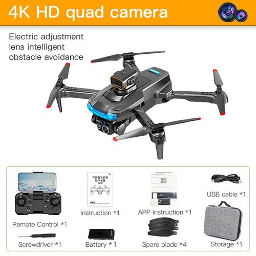 Drone P15 5g 8k Professionnel Avec Caméra Pour Touriste,Évitement D'obstacles,Gps,Flux Optique,Positionnement,Sans Balais,Mise À Niveau,Quadrirotor Rc 10000m - Type Black Dual 4k-1b-Generique