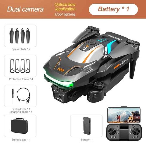 Drone Professionnel A88 Pour Touristes,Photographie Aérienne,Évitement D'obstacles,Positionnement De Flux,Quadrirotor Pliable,Caméra 8k,360 - Type 8k Dual Black 1b-Generique