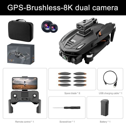 V168 Pro-Drone Gps Professionnel 8k Avec Caméra Hd Fpv 5g Wifi,Moteur Brushless,Quadrirotor Rc Pliable,Évitement D'obstacles - Type V168-Gps-8k-Generique