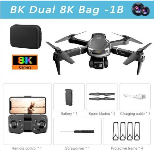 Drone Professionnel V88,Photographie Aérienne Hd,Avion Rc,Caméra Hd Pour Touristes,Quadrirotor,9km,Jouet Tablier De Stationnement,8k,5g,Gps,2024 - Type Black Dual 8k-1b-Generique