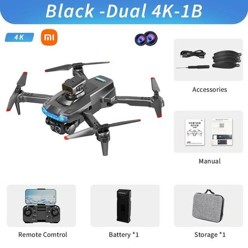 Xiaomi-Drone Professionnel P15 Avec Gps,Quadrirotor Pliable,Double Caméra 8k Hd,Avion Rc 5g,Évitement D'obstacles,Uav Pliable,10000m - Type Black-4k-Generique