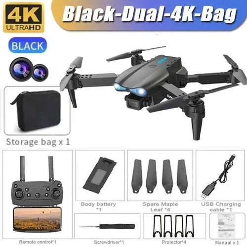 Drone Rc Pliable Avec Caméra Hd Grand Angle Pour Touristes,Hélicoptère 4k,E99pro,Wifi 5g,Fpv,Recommandé,Vente De Tablier - Type E99-Dual-4k-Bag #A-Generique