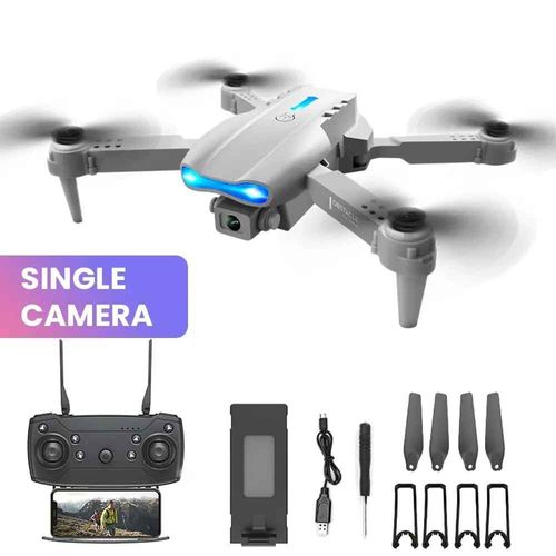 Drone Vissé Traité Y E99 Avec Caméra Hd Grand Angle Pour Touristes,Hélicoptère Rc Pliable,Wifi 5g,Fpv,Retour À Une Clé,Maire Intérieur,Professionnel,4k - Type Gray-Single-Generique