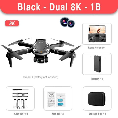 Xiaomi-Mini Importateur Professionnel V88 Uav,Caméra Hd 8k Pour Touristes,Gps 5g,Importateur Aérien Rc,Photographie Aérienne,Évitement D'obstacles,Quadrirotor - Type Black-Dual Camera-Generique