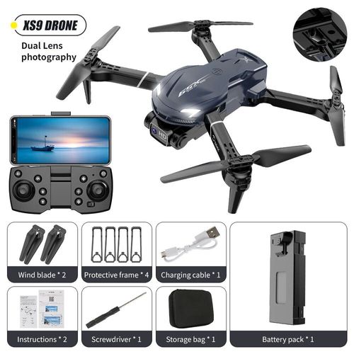 Mini Drone Xs9 Avec Retour En Un Clic,Caméra 4k Hd Pour Touristes,Position Du Flux Optique,Photographie Aérienne Rc,Quadrirotor Pliable - Type 6k Dual Camera #A-Generique