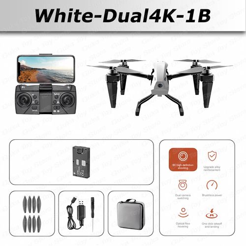 Drone Professionnel Ks66 Avec Moteur Sans Balais,Caméra Hd Pour Touristes,4k,8k,Wifi 5g,Localisation De Flux Optique Grand Angle,Quadrirotor - Type White-Dual4k-1b #A-Generique