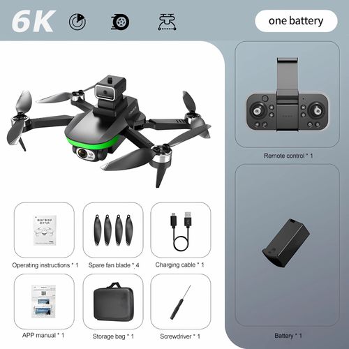 Mini Importateur Professionnel S5s,Caméra Hd 8k,Évitement D'obstacles,Photographie Aérienne,Sans Balais,Pliable,Télécommande,Quadrirotor - Type Black-Dual6k-Bag-1b-Generique