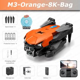 Drone Professionnel Avec Évitement D'obstacles,Caméra Pour Touristes,4k,8k,5g,Wifi,Fpv,Pliable À Quatre Axes,Photographie Aérienne Andrea Rc,Jouets Cadeaux,M3 - Type Orange-8k-Bag-1b-Generique