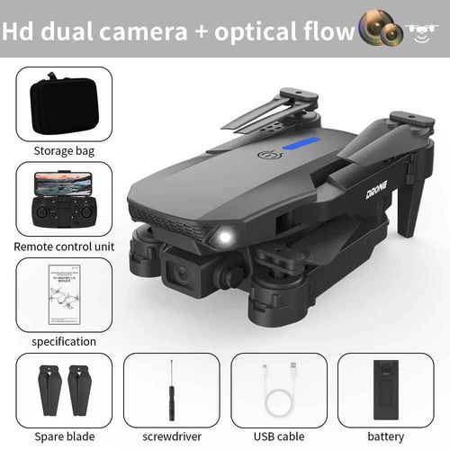 Drone D'évitement D'obstacles Automatique,Caméra Pour Touristes,Positionnement Optique Du Flux,Télécommande,Count105,E88,8k - Type E88-Black-D-Generique