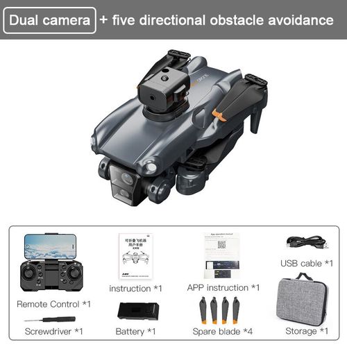 Drone P25 Avec Triple Caméra Hd 8k,Sans Balais,Uav,Gps,Photographie Aérienne Professionnelle,Évitement D'obstacles,Avion,Jouets À Distance,2024 - Type Black Dual 8k 1b-Generique