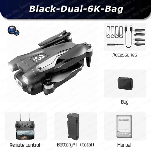 Z908max-Drone Gps 8k Hd Avec Caméra Pour Touristes,10km,Wifi Professionnel,Fpv,Évitement D'obstacles,Sans Balais,Quatre Axes,Pliable,Quadrirotor Rc - Type Black-Dual6k-Bag-Generique